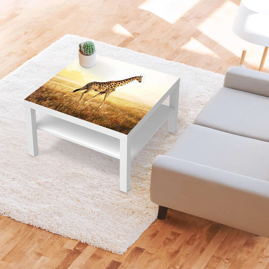Selbstklebende Folie Savanna Giraffe - IKEA Lack Tisch 78x78 cm - Wohnzimmer