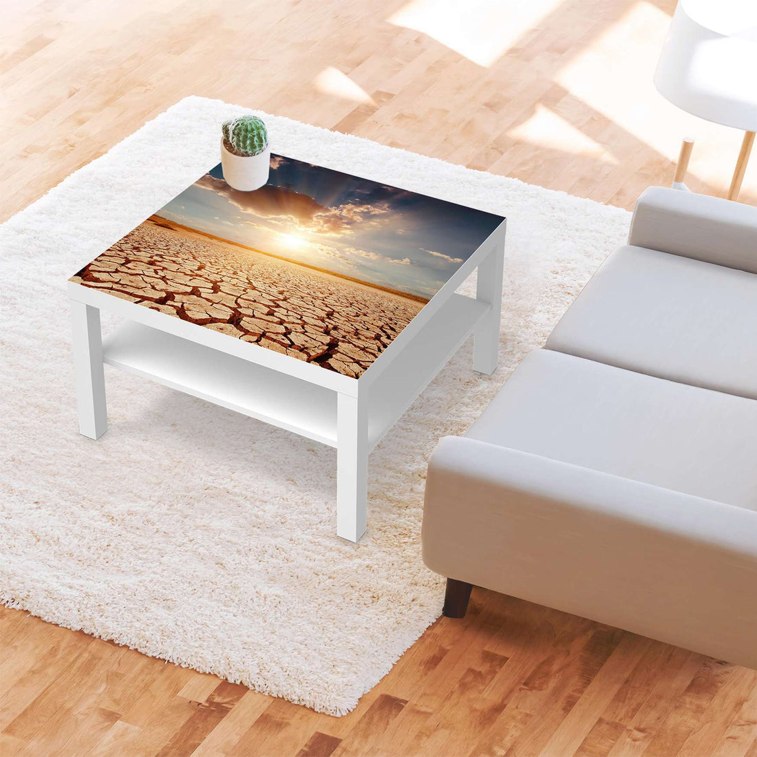 Selbstklebende Folie Savanne - IKEA Lack Tisch 78x78 cm - Wohnzimmer