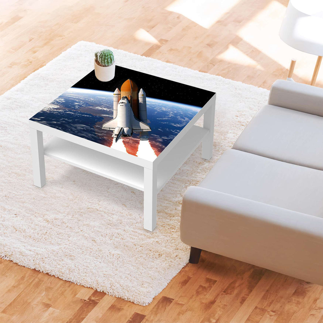 Selbstklebende Folie Space Traveller - IKEA Lack Tisch 78x78 cm - Wohnzimmer