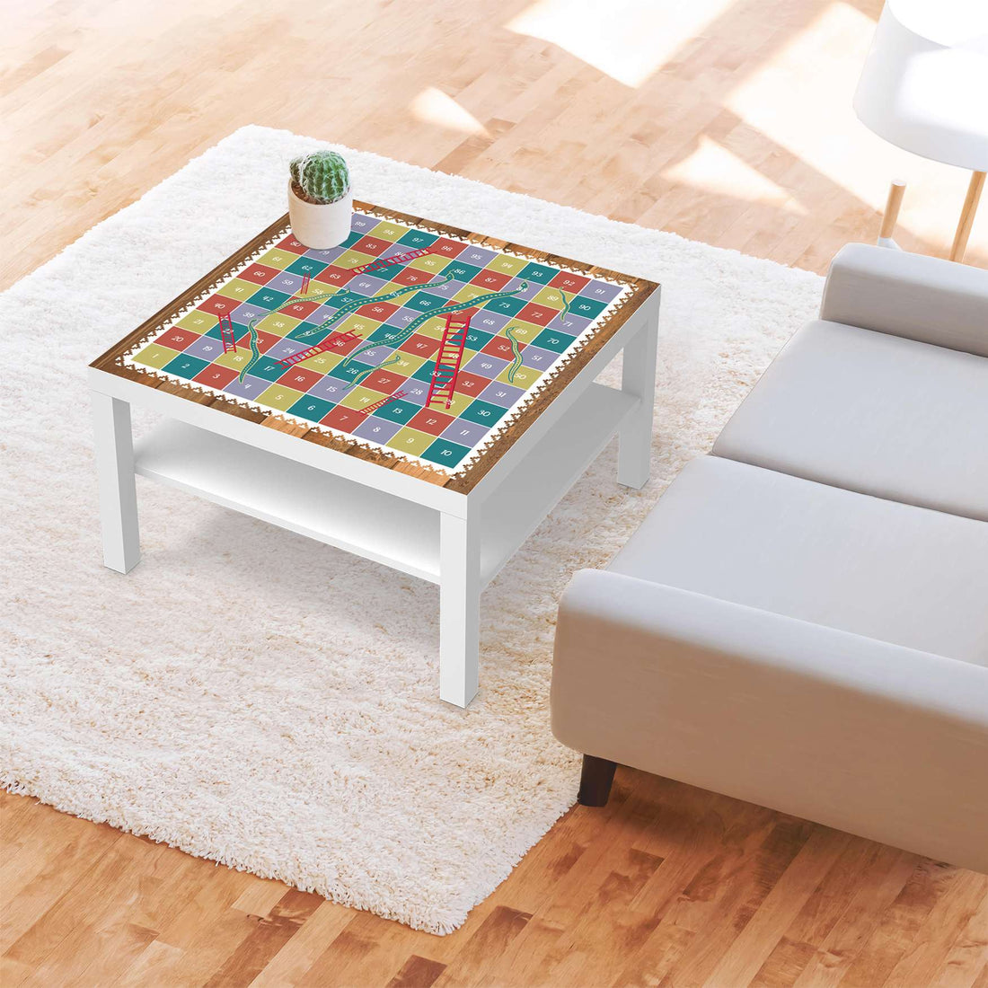 Selbstklebende Folie Spieltisch Leiternspiel - IKEA Lack Tisch 78x78 cm - Wohnzimmer