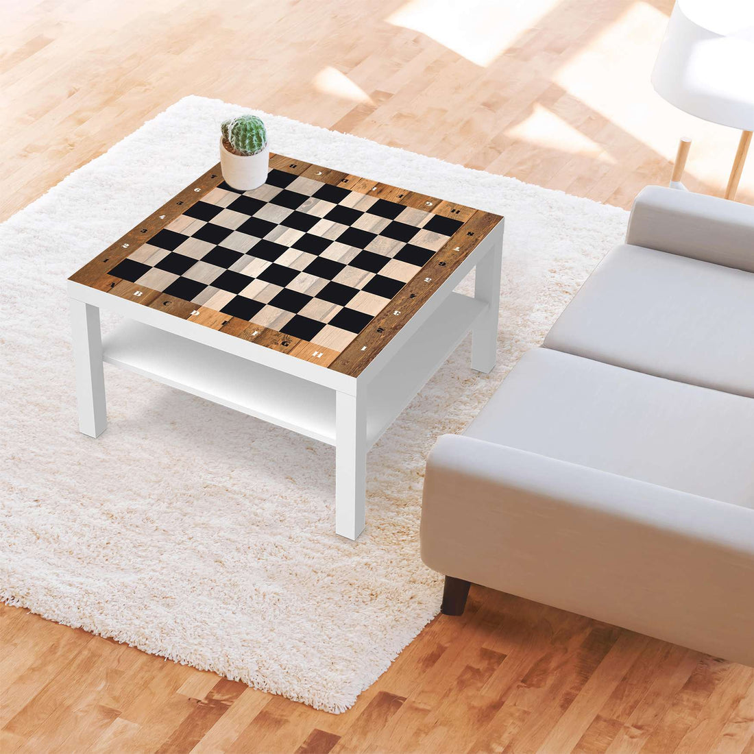 Selbstklebende Folie Spieltisch Schach - IKEA Lack Tisch 78x78 cm - Wohnzimmer