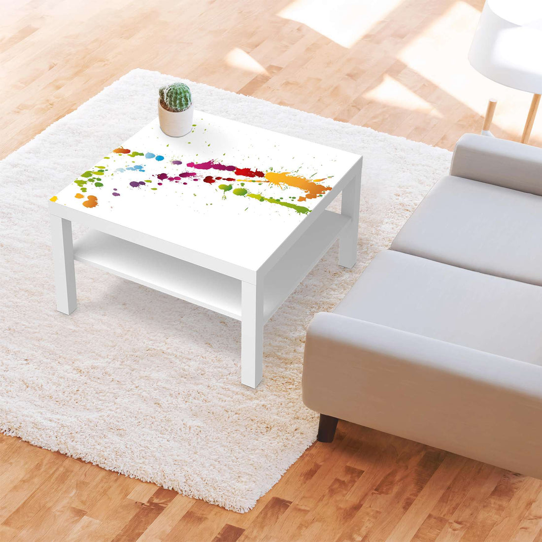 Selbstklebende Folie Splash 2 - IKEA Lack Tisch 78x78 cm - Wohnzimmer
