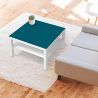 Selbstklebende Folie Türkisgrün Dark - IKEA Lack Tisch 78x78 cm - Wohnzimmer