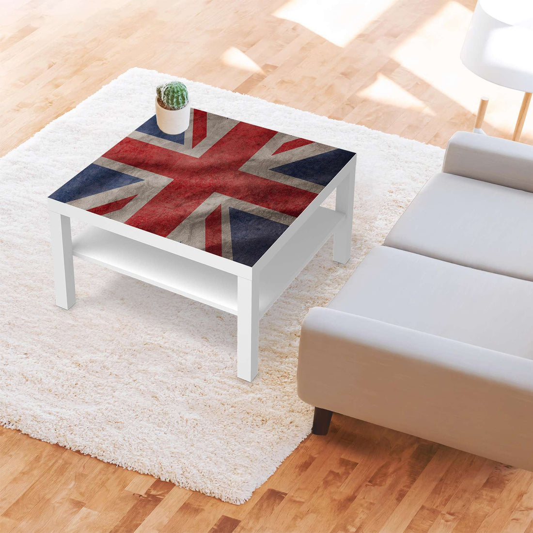 Selbstklebende Folie Union Jack - IKEA Lack Tisch 78x78 cm - Wohnzimmer
