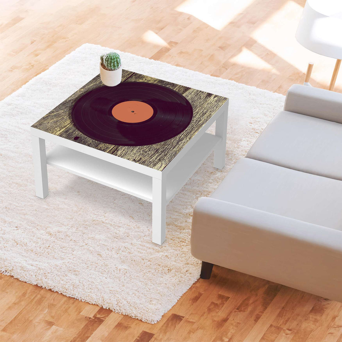 Selbstklebende Folie Vinyl - IKEA Lack Tisch 78x78 cm - Wohnzimmer