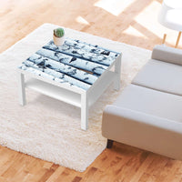 Selbstklebende Folie Weisses Buschwerk - IKEA Lack Tisch 78x78 cm - Wohnzimmer