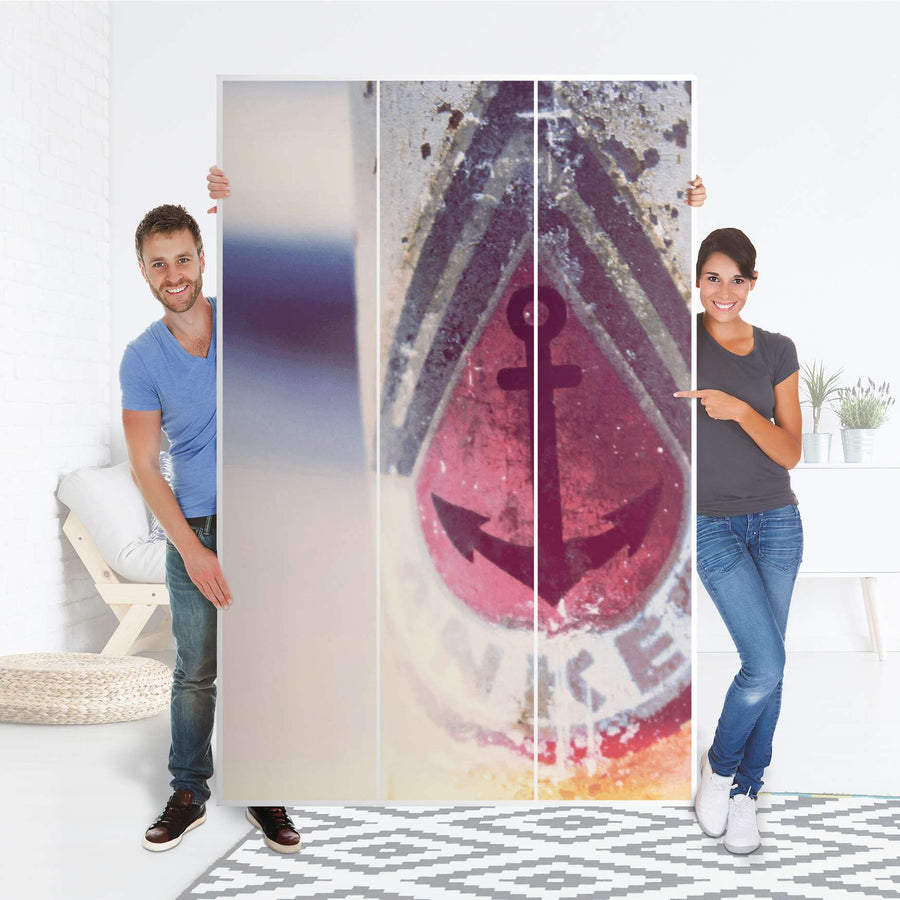 Selbstklebende Folie Anker 2 - IKEA Pax Schrank 236 cm Höhe - 3 Türen - Folie