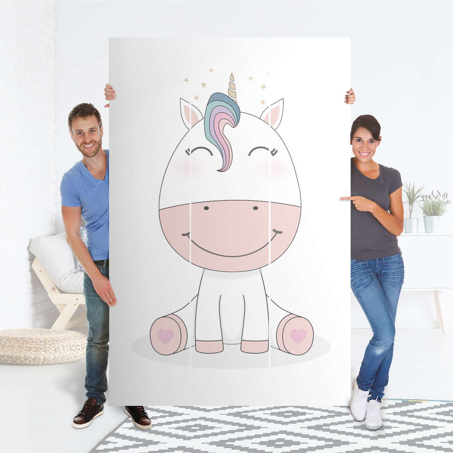 Selbstklebende Folie Baby Unicorn - IKEA Pax Schrank 236 cm Höhe - 3 Türen - Folie