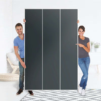 Selbstklebende Folie Blaugrau Dark - IKEA Pax Schrank 236 cm Höhe - 3 Türen - Folie