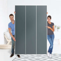 Selbstklebende Folie Blaugrau Light - IKEA Pax Schrank 236 cm Höhe - 3 Türen - Folie