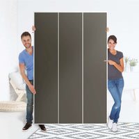 Selbstklebende Folie Braungrau Dark - IKEA Pax Schrank 236 cm Höhe - 3 Türen - Folie