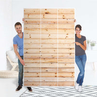 Selbstklebende Folie Bright Planks - IKEA Pax Schrank 236 cm Höhe - 3 Türen - Folie