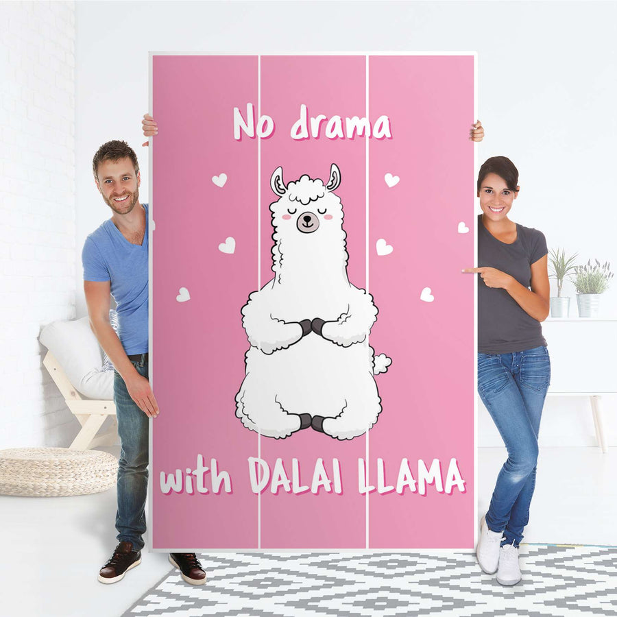 Selbstklebende Folie Dalai Llama - IKEA Pax Schrank 236 cm Höhe - 3 Türen - Folie