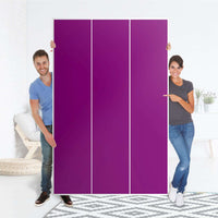 Selbstklebende Folie Flieder Dark - IKEA Pax Schrank 236 cm Höhe - 3 Türen - Folie