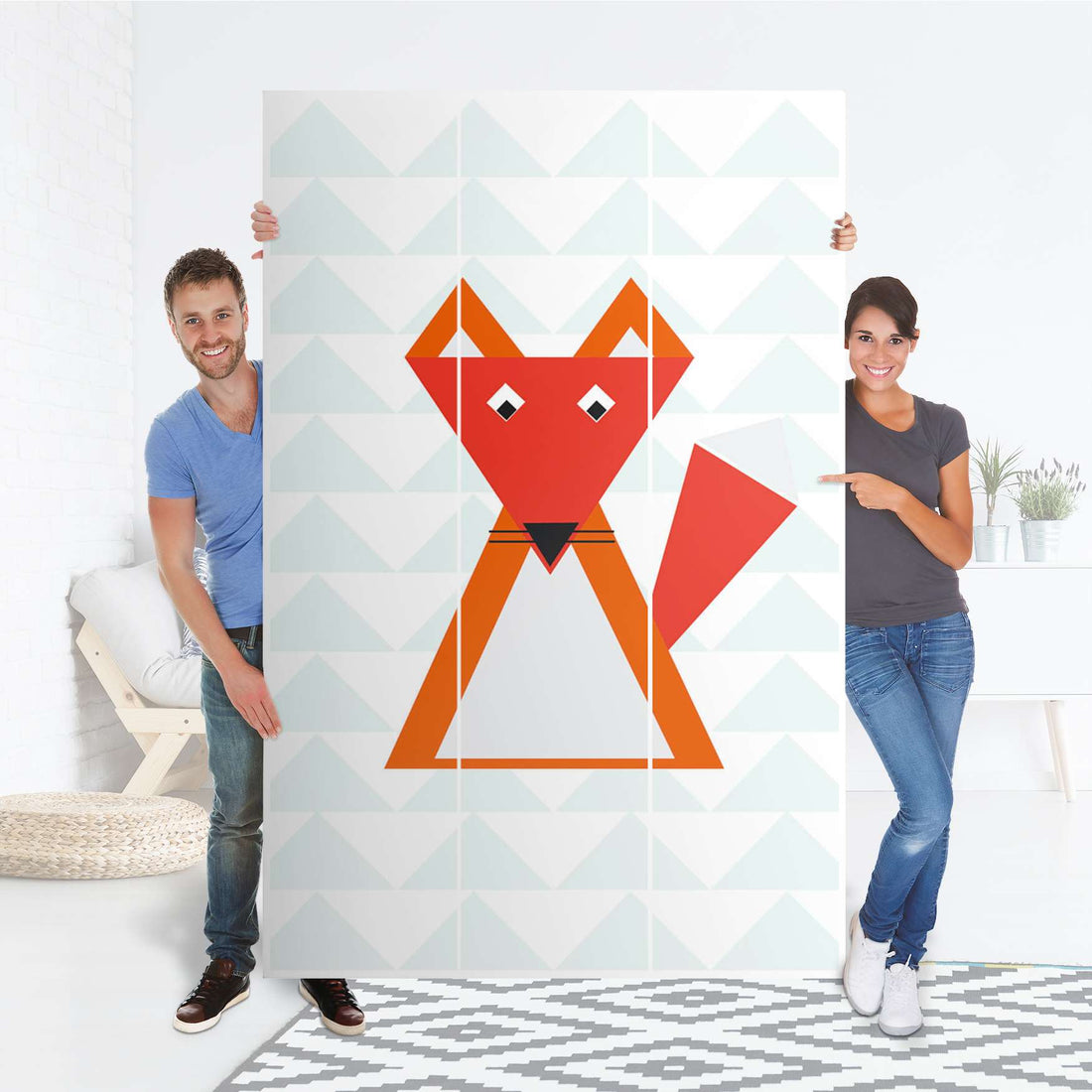 Selbstklebende Folie Füchslein - IKEA Pax Schrank 236 cm Höhe - 3 Türen - Folie