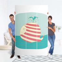 Selbstklebende Folie Funny Wale - IKEA Pax Schrank 236 cm Höhe - 3 Türen - Folie