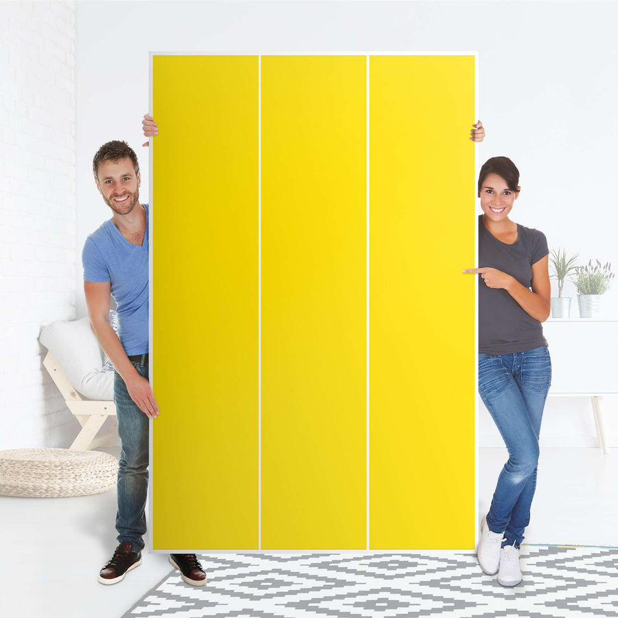 Selbstklebende Folie Gelb Dark - IKEA Pax Schrank 236 cm Höhe - 3 Türen - Folie