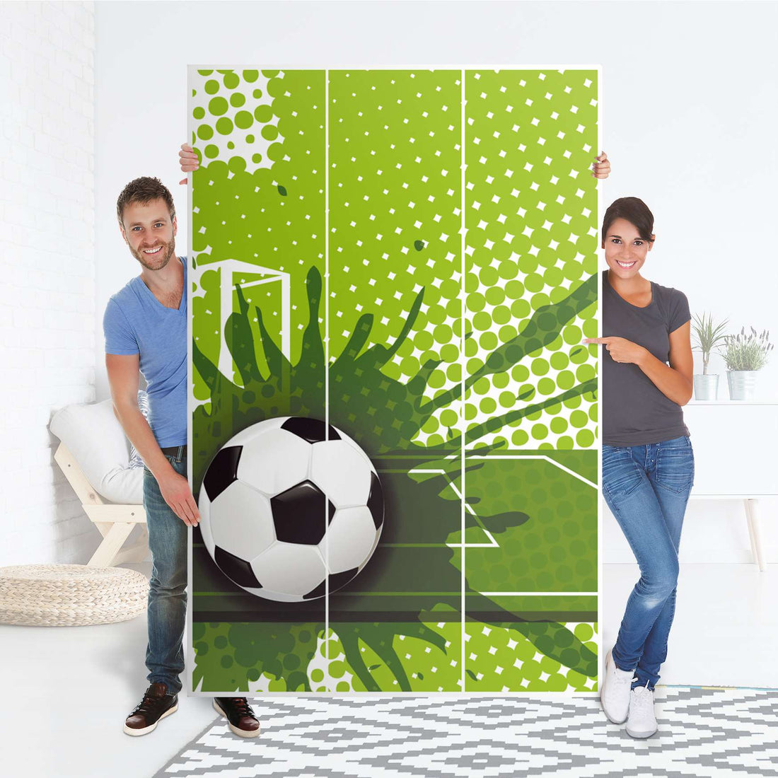 Selbstklebende Folie Goal - IKEA Pax Schrank 236 cm Höhe - 3 Türen - Folie