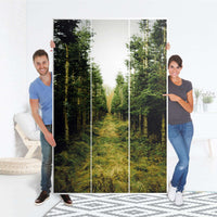 Selbstklebende Folie Green Alley - IKEA Pax Schrank 236 cm Höhe - 3 Türen - Folie
