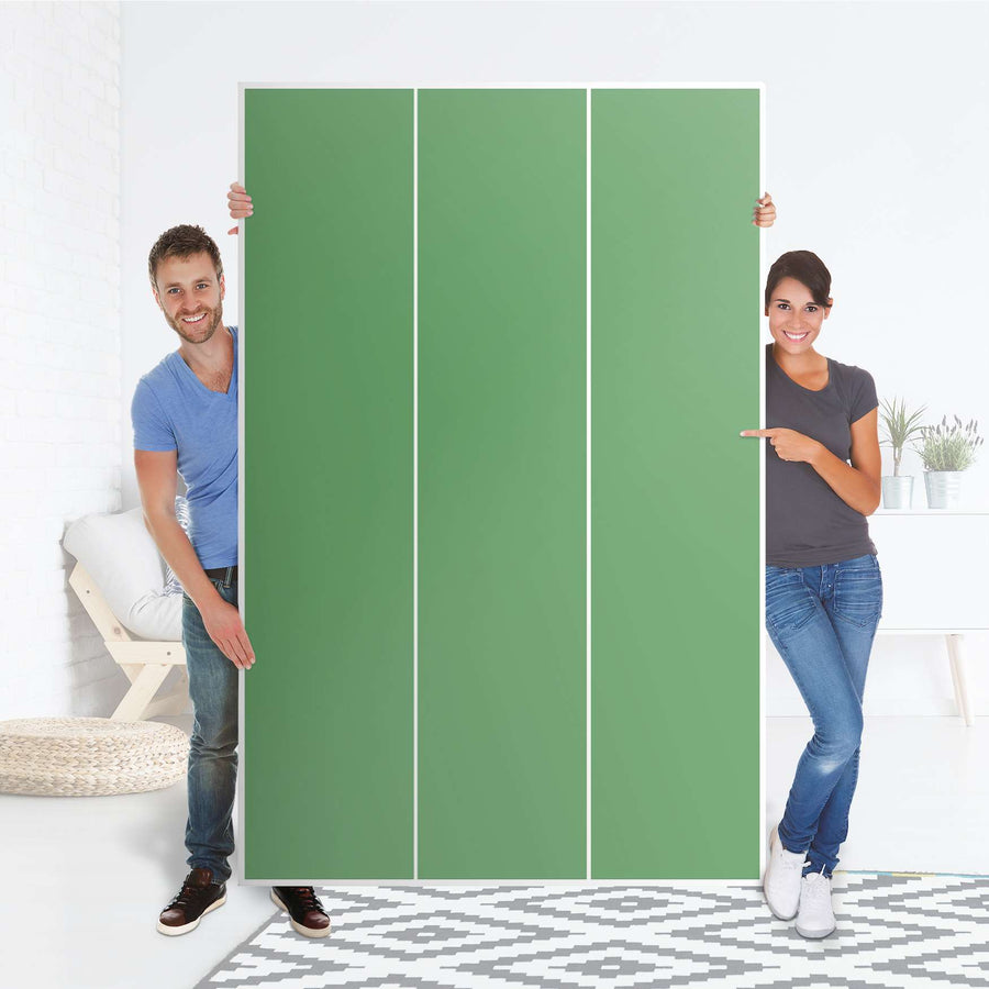 Selbstklebende Folie Grün Light - IKEA Pax Schrank 236 cm Höhe - 3 Türen - Folie