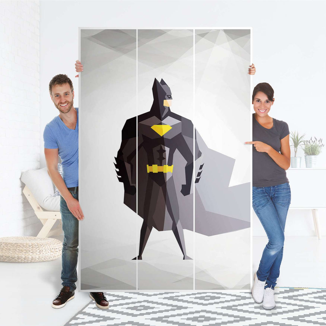 Selbstklebende Folie Mr. Black - IKEA Pax Schrank 236 cm Höhe - 3 Türen - Folie