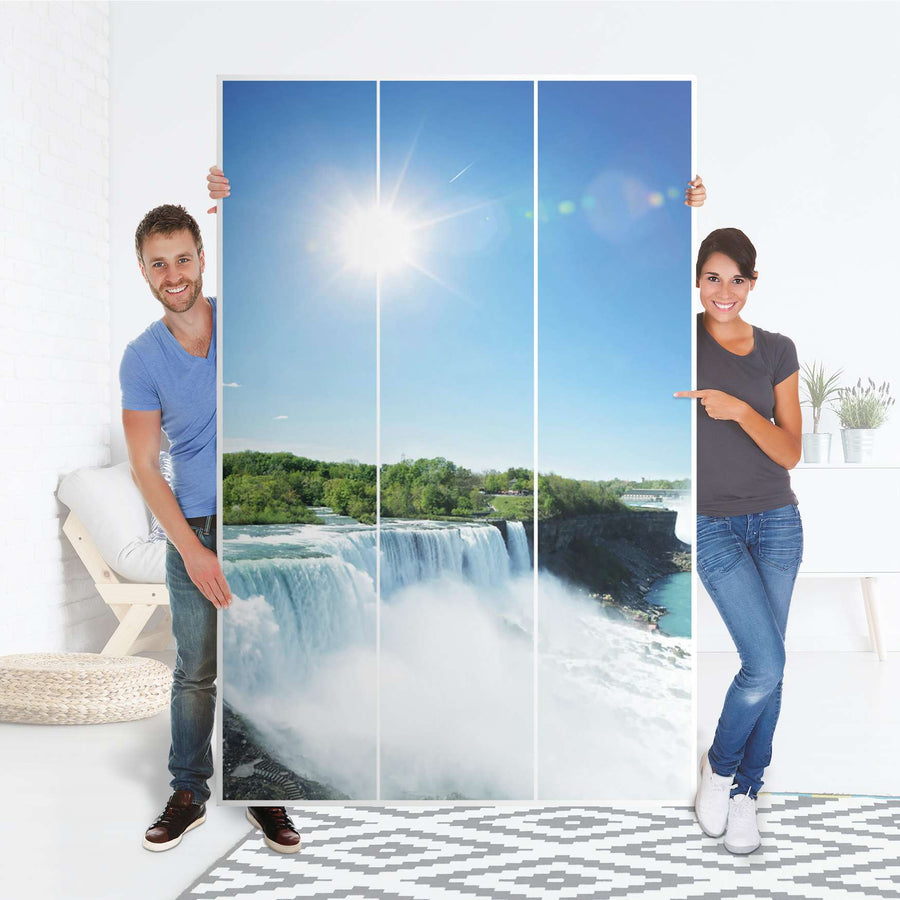 Selbstklebende Folie Niagara Falls - IKEA Pax Schrank 236 cm Höhe - 3 Türen - Folie