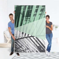 Selbstklebende Folie Palmen mint - IKEA Pax Schrank 236 cm Höhe - 3 Türen - Folie
