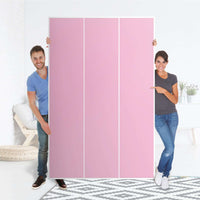 Selbstklebende Folie Pink Light - IKEA Pax Schrank 236 cm Höhe - 3 Türen - Folie