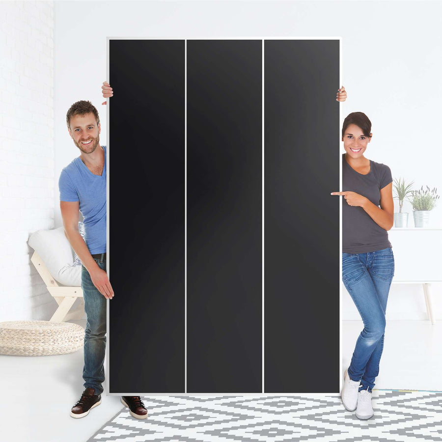 Selbstklebende Folie Schwarz - IKEA Pax Schrank 236 cm Höhe - 3 Türen - Folie