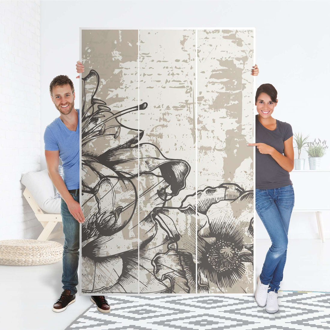 Klebefolie für Möbel Pax Schrank 201 cm - 2 Türen (IKEA) Styleful Vintage 1  – creatisto