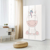 Selbstklebende Folie Baby Unicorn - IKEA Pax Schrank 236 cm Höhe - 3 Türen - Kinderzimmer