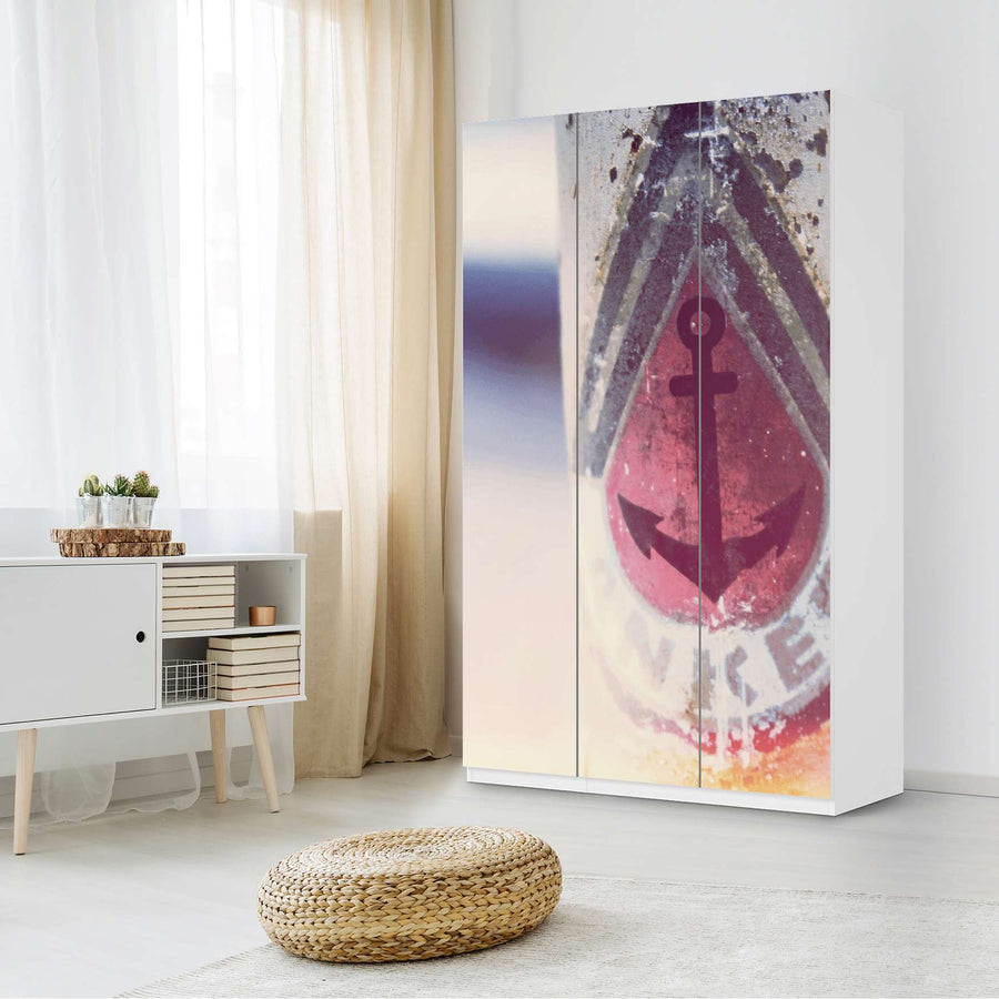 Selbstklebende Folie Anker 2 - IKEA Pax Schrank 236 cm Höhe - 3 Türen - Schlafzimmer
