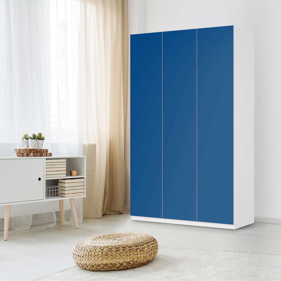 Selbstklebende Folie Blau Dark - IKEA Pax Schrank 236 cm Höhe - 3 Türen - Schlafzimmer