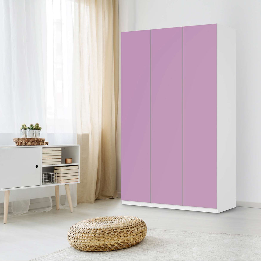 Selbstklebende Folie Flieder Light - IKEA Pax Schrank 236 cm Höhe - 3 Türen - Schlafzimmer