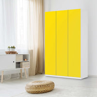 Selbstklebende Folie Gelb Dark - IKEA Pax Schrank 236 cm Höhe - 3 Türen - Schlafzimmer