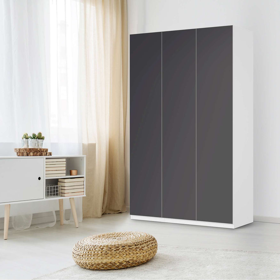 Selbstklebende Folie Grau Dark - IKEA Pax Schrank 236 cm Höhe - 3 Türen - Schlafzimmer