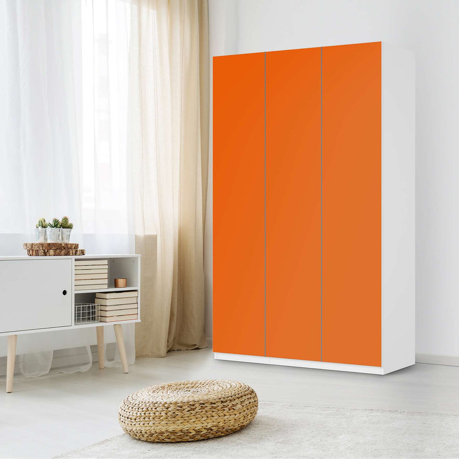Selbstklebende Folie Orange Dark - IKEA Pax Schrank 236 cm Höhe - 3 Türen - Schlafzimmer