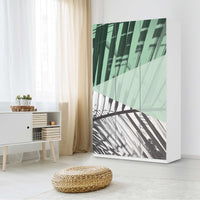 Selbstklebende Folie Palmen mint - IKEA Pax Schrank 236 cm Höhe - 3 Türen - Schlafzimmer