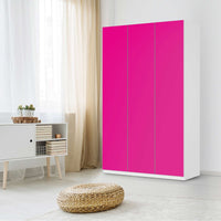 Selbstklebende Folie Pink Dark - IKEA Pax Schrank 236 cm Höhe - 3 Türen - Schlafzimmer