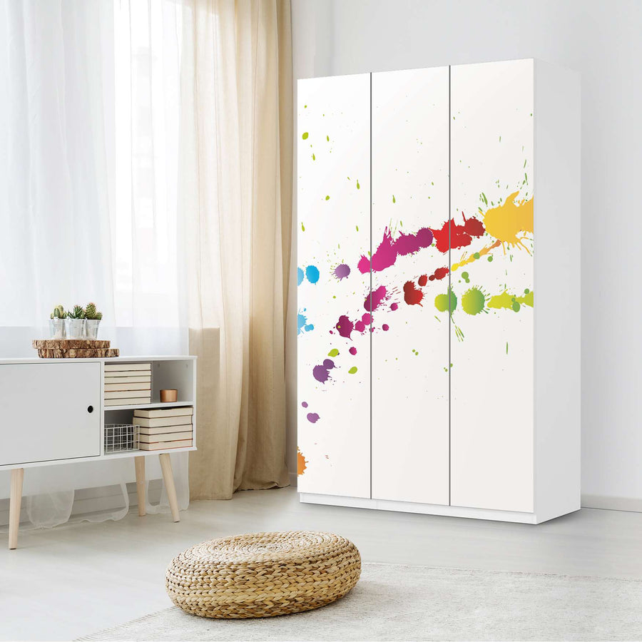 Selbstklebende Folie Splash 2 - IKEA Pax Schrank 236 cm Höhe - 3 Türen - Schlafzimmer