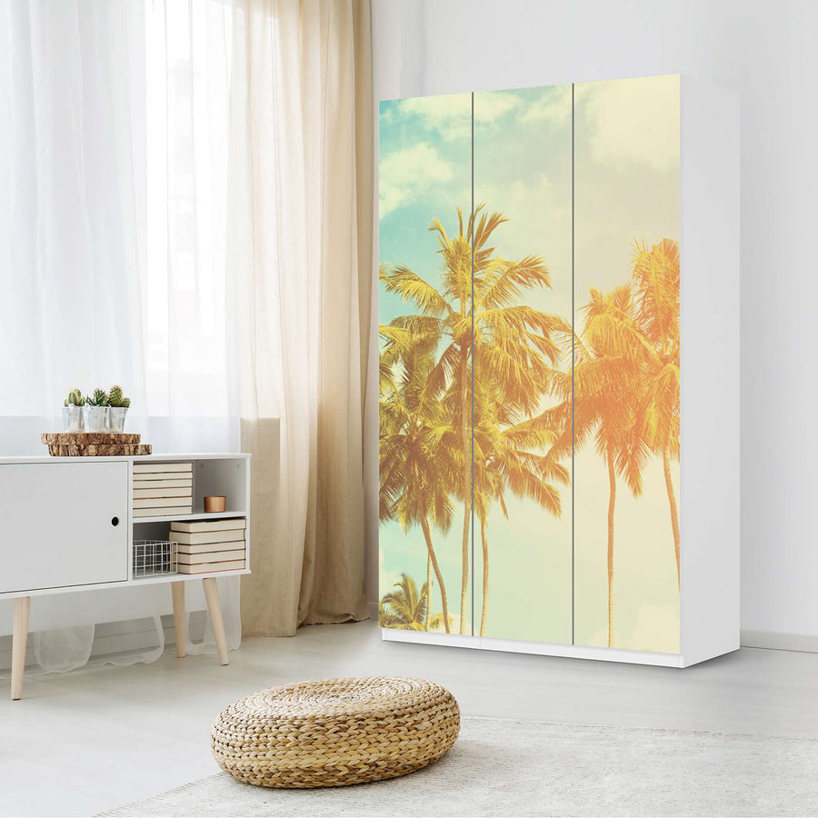 Selbstklebende Folie Sun Flair - IKEA Pax Schrank 236 cm Höhe - 3 Türen - Schlafzimmer