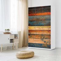 Selbstklebende Folie Wooden - IKEA Pax Schrank 236 cm Höhe - 3 Türen - Schlafzimmer