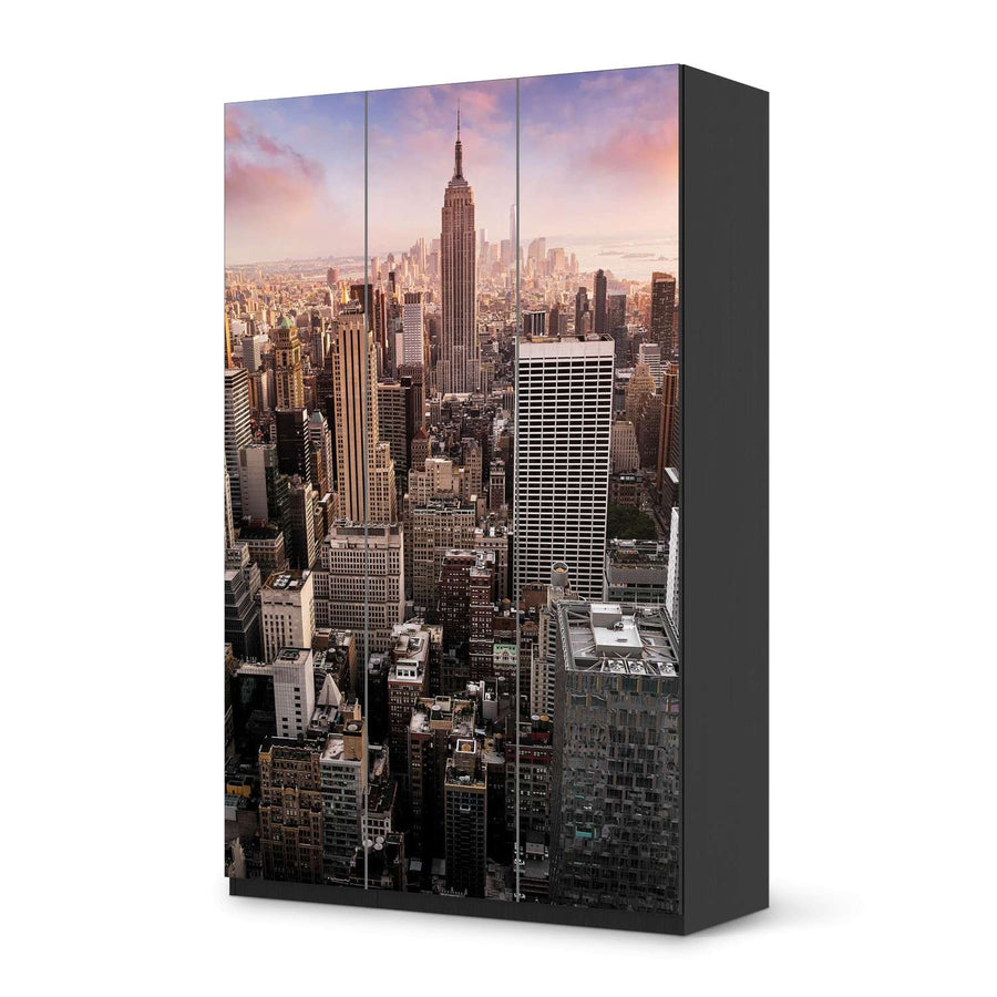 Selbstklebende Folie Big Apple - IKEA Pax Schrank 236 cm Höhe - 3 Türen - schwarz