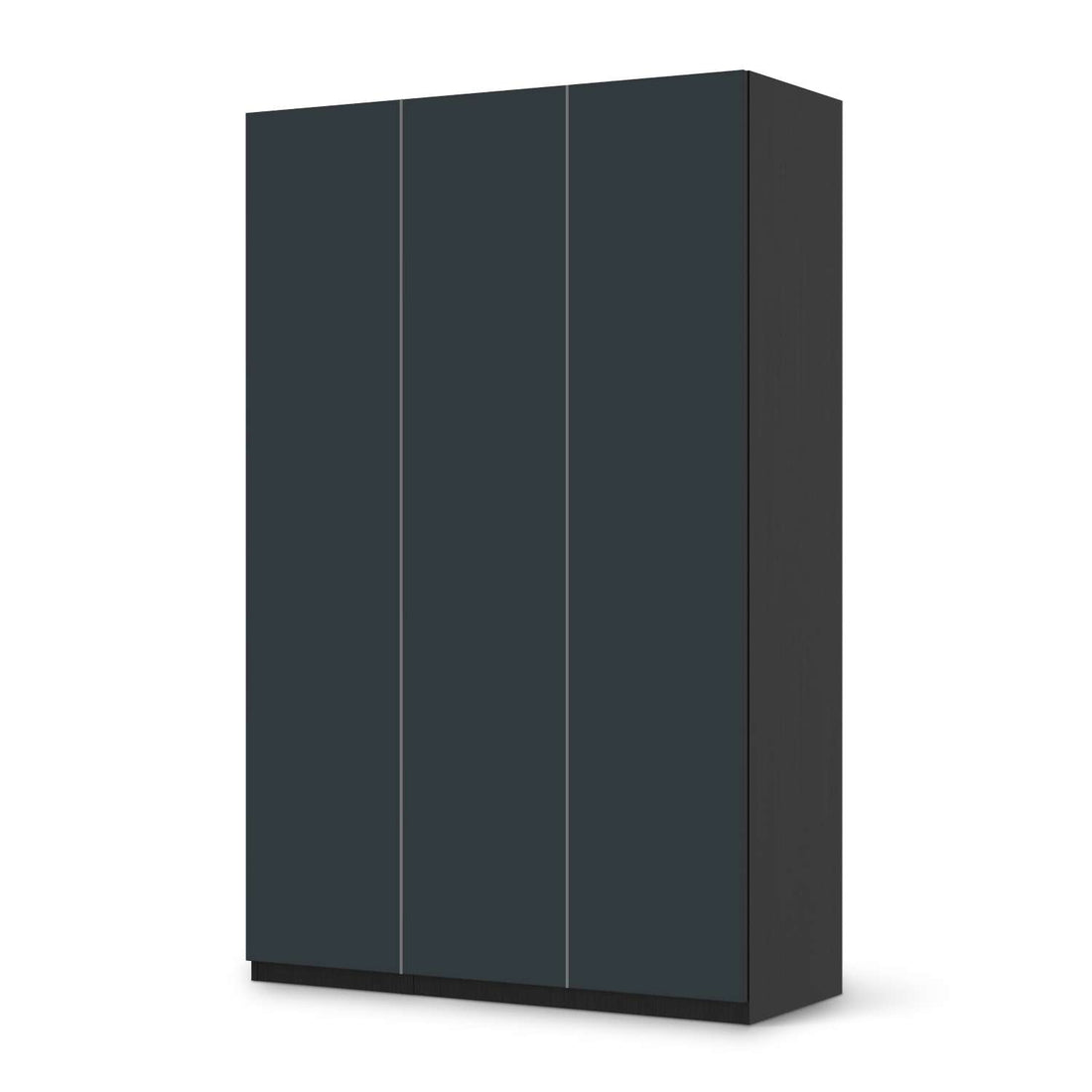 Selbstklebende Folie Blaugrau Dark - IKEA Pax Schrank 236 cm Höhe - 3 Türen - schwarz