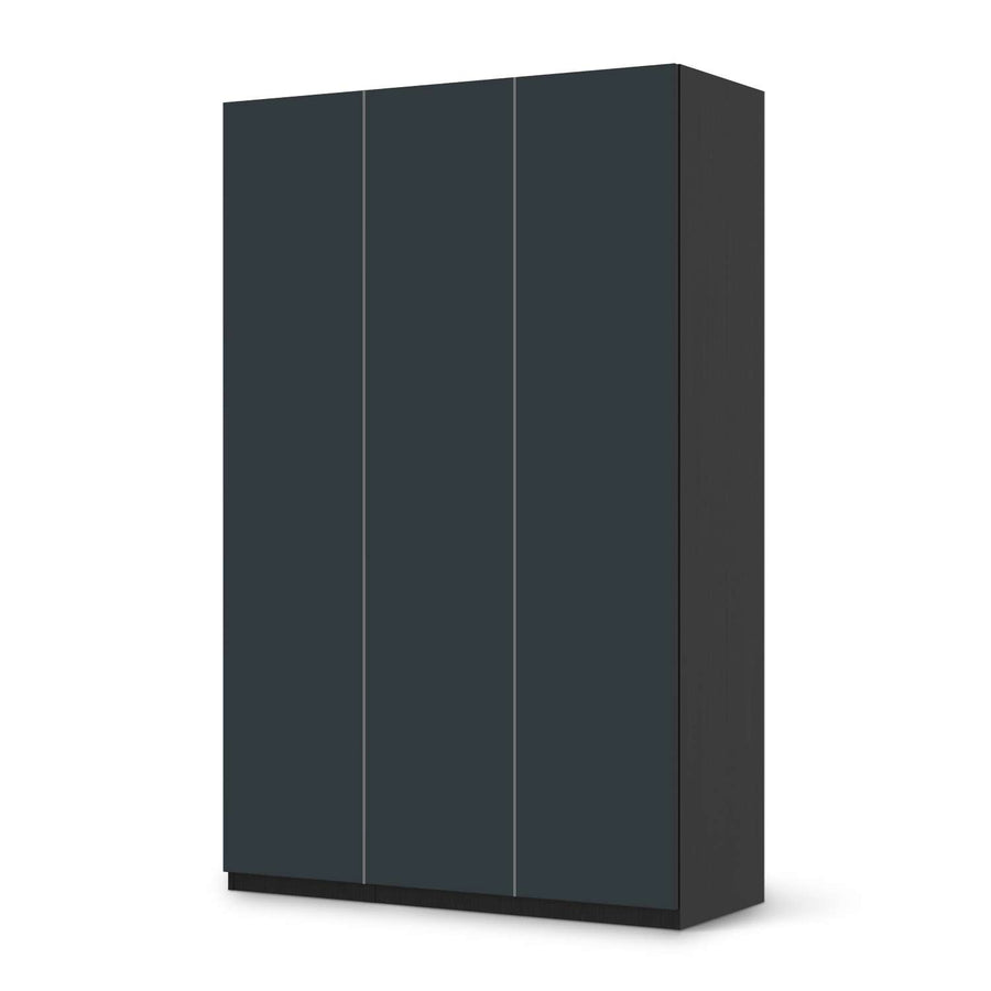 Selbstklebende Folie Blaugrau Dark - IKEA Pax Schrank 236 cm Höhe - 3 Türen - schwarz