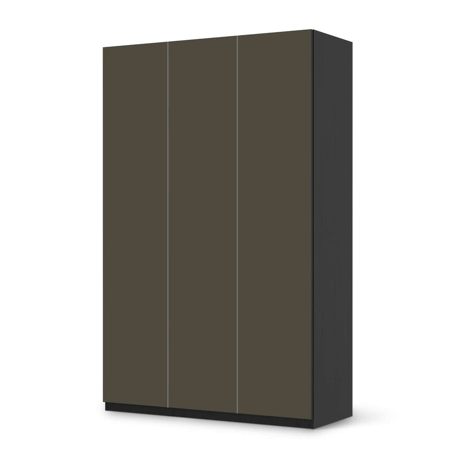 Selbstklebende Folie Braungrau Dark - IKEA Pax Schrank 236 cm Höhe - 3 Türen - schwarz