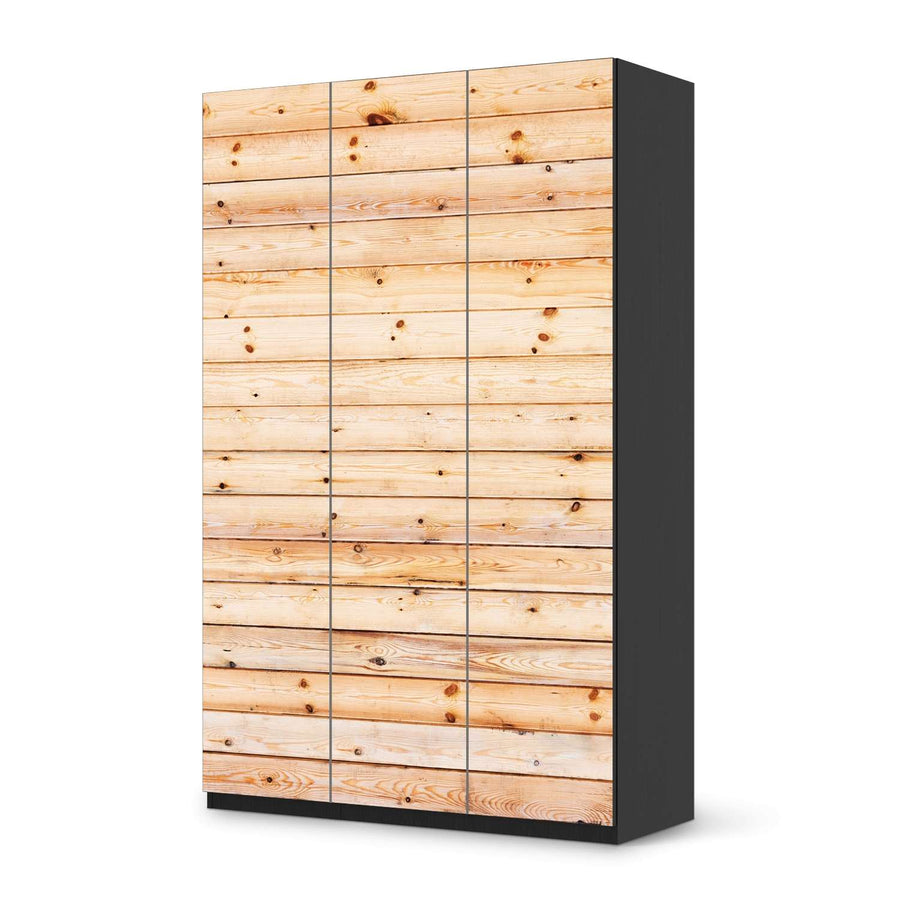 Selbstklebende Folie Bright Planks - IKEA Pax Schrank 236 cm Höhe - 3 Türen - schwarz