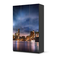 Selbstklebende Folie Brooklyn Bridge - IKEA Pax Schrank 236 cm Höhe - 3 Türen - schwarz