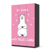 Selbstklebende Folie Dalai Llama - IKEA Pax Schrank 236 cm Höhe - 3 Türen - schwarz