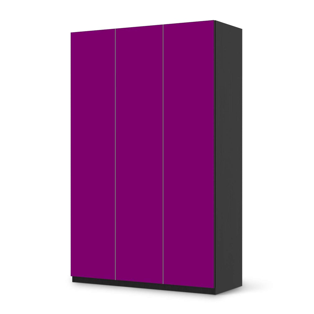 Selbstklebende Folie Flieder Dark - IKEA Pax Schrank 236 cm Höhe - 3 Türen - schwarz